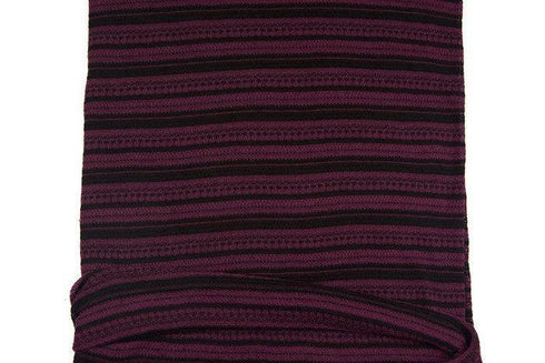 Burgundy and Black Fancy Stripe Open Weave Sweater Knit Fabric 1 Yard and 17 Inches